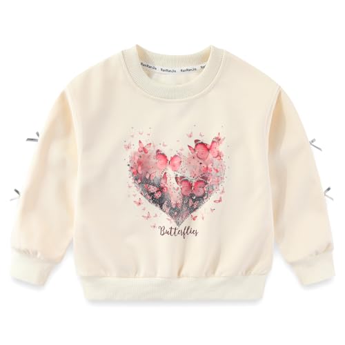 Image of Peacolate 5-12Years Spring Fall Clothingsets Kid Little&Big Girls Pullover Long Sleeve T Shirt and Embroider Butterfly Jeans