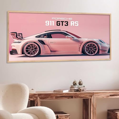 Image of kotart Big Porsche 911 GT3RS Car Framed Posters Gift Items for Boys Room Wall Decoration Bedroom Living Room Office Studio Decor | Car Poster Frame for Wall Decor Set Of 1 Size (13 x 25 inch)