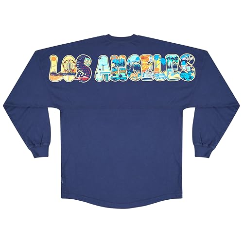 Spirit Jersey Classic Los Angeles Cityscape Jersey, Oversized, Unisex, Long Sleeve Pullover Shirt, Graphic Moonlight Blue