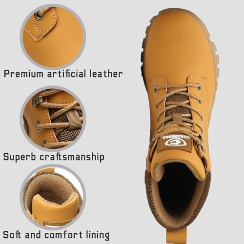 Image of Womens Steel Toe Boots Lightweight Comfortable Fashion Safety Boots Composite Toe Industrial Construction Work Shoes Men