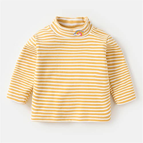 Toddler Baby Girls Boys Striped Long Sleeve Mock Turtleneck Cotton T-Shirt Fall Winter Thermal Underwear for Kids2