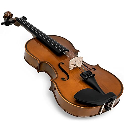 Image of Poseidon Violin for Beginners Adult Fiddle Set, Acoustic Violin Solid Wood Violin 4 /4 with Case, Two 4 /4 Strings, Two Bows, Two Bridges, Two Rosins, Clip-on Tuner, Shoulder Rest Manual - Glossy German