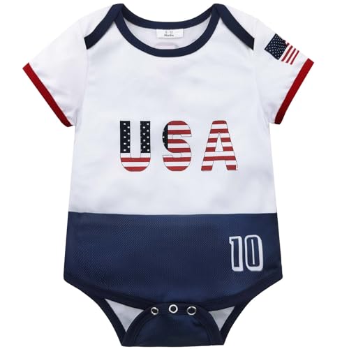 Image of Pezhiqun Baby Soccer Bodysuit Jersey Brazil Soccer Romper Outfit for Boys & Girls Football Shirts Clothes for Brazilian Fans