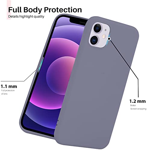 Image of VONZEE Liquid Silicone, Microfiber Shockproof Slim Back Cover Compatible for iPhone 11 6.1 inch, (Lavender Grey)