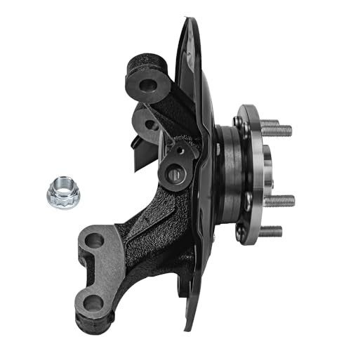 Image of Detroit Axle - Front Left Steering Knuckle for Toyota 04-07 Highlander, Driver Side Steering Knuckle & Wheel Bearing Hub Assembly 2004 2005 2006 2007 Replacement