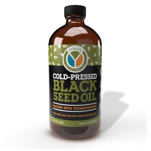 YEMAYA THE NATURAL WAY Black Seed Oil Organic Virgin - Certified USDA Organic & Turkish Cold Pressed Nigella Sativa for Joint & Immune Support, Healthy Heart, Hair, Skin, & Nails, Non-GMO, 8 Fl Oz