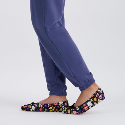 Image of Isotoner Women's Stretch Ballerina Slippers Soft House Shoes with 4 Way Stretch Fit, Bow Detail & Leather Sole