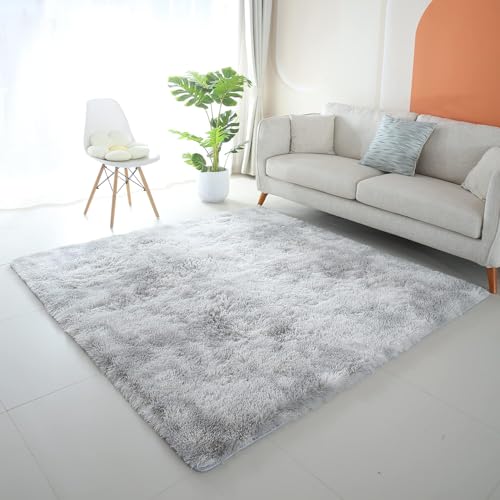 Tapete cuadrado shag 182x182 cm gris peludo suave miniatura 1