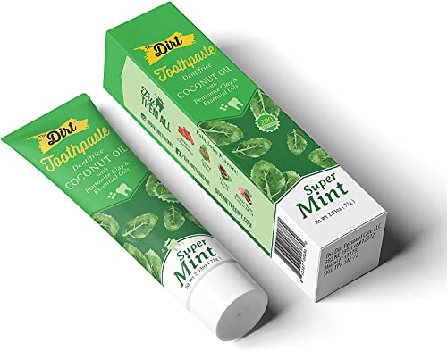 THE DIRT Coconut Oil Toothpaste - Fluoride & Gluten Free - Natural Oral Care for a Refreshing Smile...