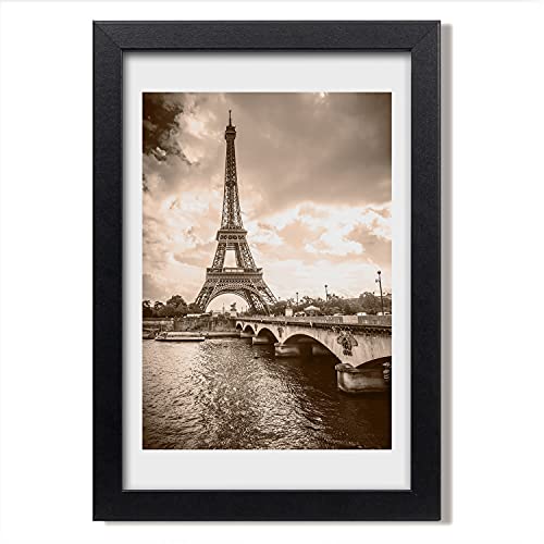 Cadre MDF 20x30 cm Tour Eiffel Paris - Tableau Photo en Bois Moderne Tulup