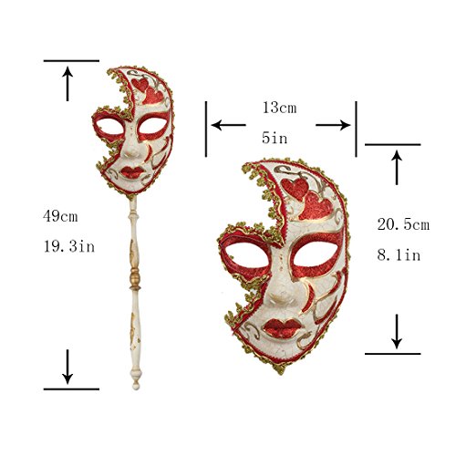 YU FENG 2 Pack Couple's Cosplay Masks Venetian Musical Carnival Mardi Gras Masquerade Mask On a Stick Party Fancy Dress