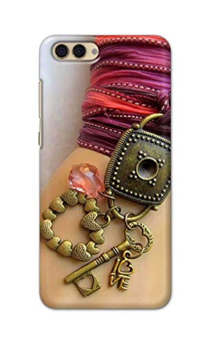 Image of Girl Hand with Keychain Hard Back Case Cover for Honor View 10, Honor V10 Back Cover -(J5) VNS2228