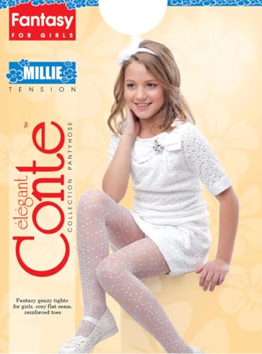 Conte Millie 20 Den - Fantasy Thin Tights For Girls With Polka Dots - 4yr. 6yr. 8yr. (14С-6СП) Black 42