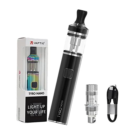 VAPTIO Tyro Nano Kit Tout-en-un E-cigarette 900mAh 30W Cigarette électronique,Vape Pen avec Bobine de 1,6ohm(C1),sans liquide sans nicotine (Noir)