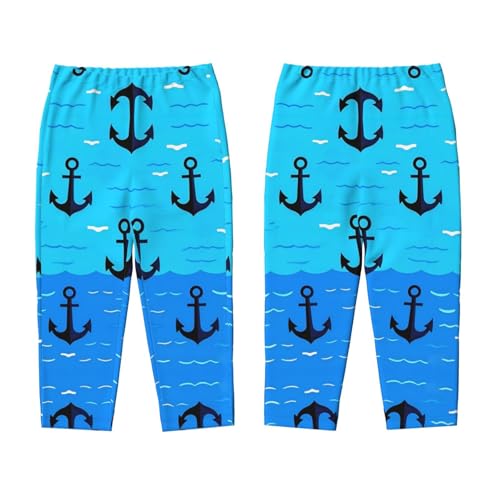 Pajama Pants Pajama Bottoms with Elastic Waistband Sleepwear Lounge PantsOcean Anchor3