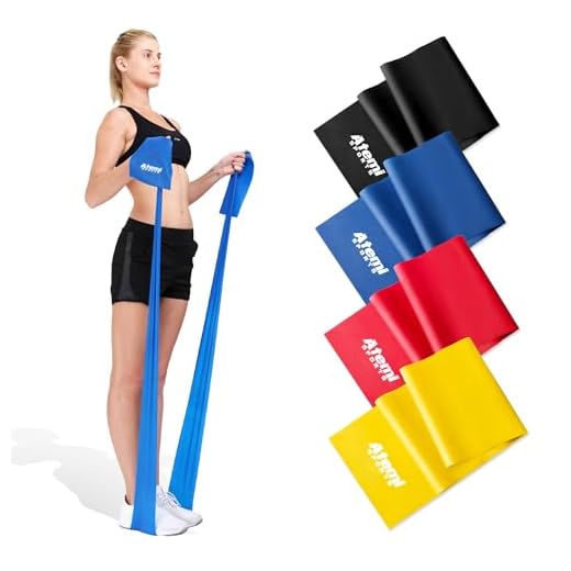Banda Elástica [Única o Set de 4] | 1,2m/2m Bandas de Resistencia para Fisioterapia, Fitness, Musculación y Entrenamiento | Cintas Elásticas (2m, Set de 4)