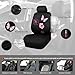 CAR PASS Universal Cloth Butterfly Car Seat Covers Full Set, Embroidered Flower Waterproof Car Floor Mats Carpet, Butterflies Steering Wheel Cover for Car Accessories Interior Sets (Black and Pink)