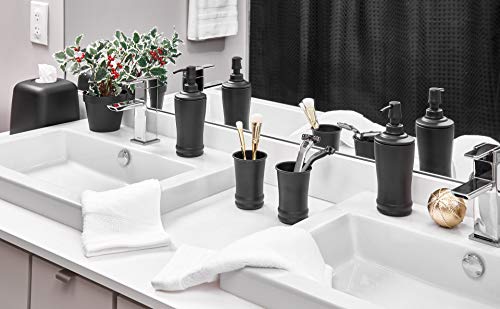 Idesign 26187 Olivia Metal Tumbler, Makeup Brush Holder And Toothbrush Cup For Bathroom, Countertop, Desk, Dorm, College, And Vanity - Matte Black #TOP4