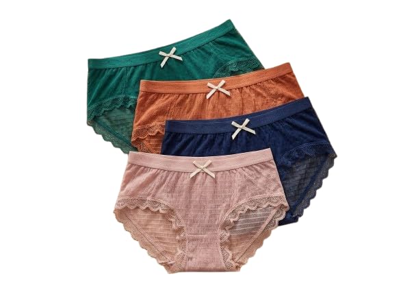Women Ultra Soft Cotton Innerwear Panties Pack of 3 Breathable Lace Design Seamless Hipster Stretch Comfortable Bikini Briefs Pack of 3-picture-13