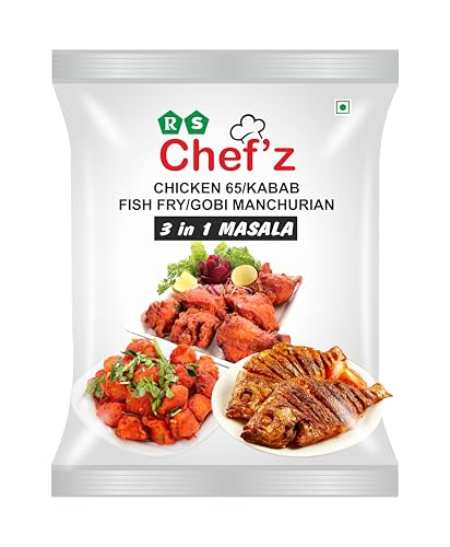 Image of RS Chef'z 3-in-1 Masala Powder 250g (25g, Pack of 10) | Multi-Purpose Spice Mix for Kabab, Chicken 65, Fish & Gobi Fry | No Artificial Colors