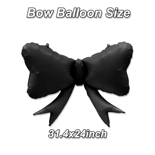 Image of 4 Pcs Large Bow Balloons, Black Bow Balloon Coquette Balloons for Black Bows Party Decorations Coquette Birthday Decorations
