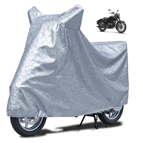 Image of FABTEC Waterproof Bike Body Cover Compatible for Royal Enfield Classic 350, A3 (Silver)