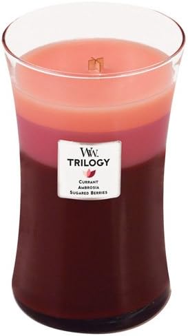 WoodWick Hourglass Candle, Large, Peach Pink, Pink, Brown