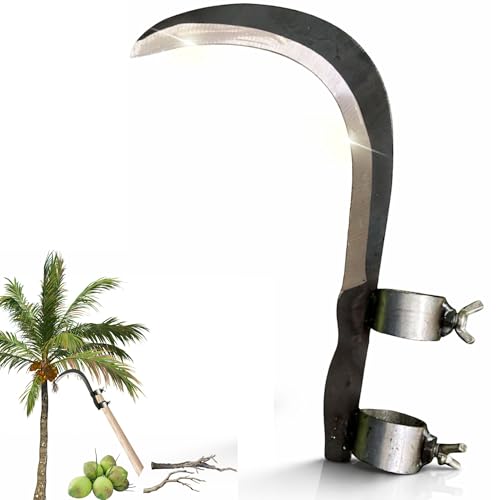 Homecoast Grass Sickle Cutter Head & Long-Reach Fruit Plucker | Heavy Duty Agriculture Tool for Harvesting, Farming & Gardening | Tree Cutter, Branch Pruner, Coconut Cutter Farming Tool