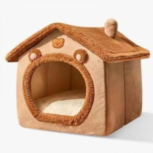 Xiraivke冬季用ペットハウス 犬猫兼用 円頂型ベッド一体 室内用防寒保温 柔らかい内装 家での安心休息小屋?