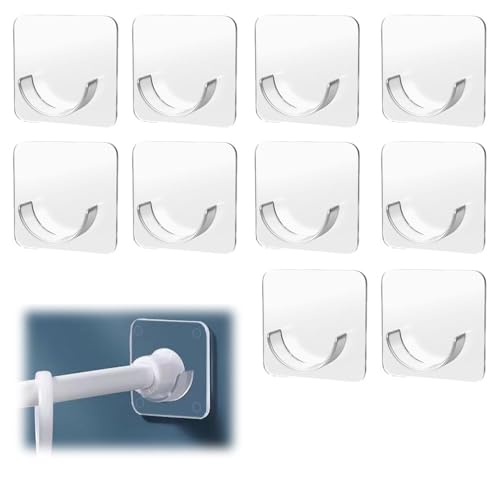 突っ張り棒 10個入り 透明 直径3cm パンチングなし 棒突っ張り 傷防止 壁面ガード 補強 落下防止 突っ張り棒支え