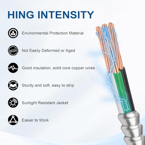 Image of MOOKEERF 8 /2 MC Cable with Ground - 250FT Pure Copper 8AWG /2 Metal Clad Wire with Aluminum Armor 8 Gauge 2 Conductor Type MC Alum Cable