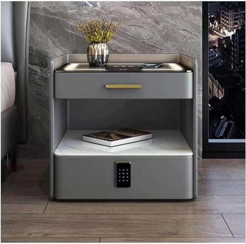 Table d'appoint en bois massif gris de style contemporain - 2