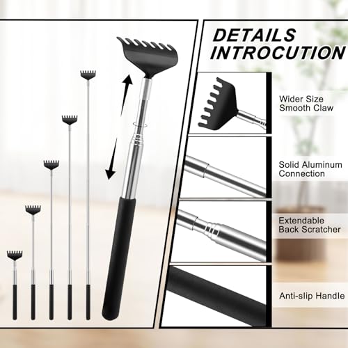 Image of NICEMOVIC 8 Pack Back Scratcher, Bulk Small Gifts for Adults Women | Christmas Stocking Stuffers for Women Men Teens, Prizes for Adults, Birthday Gag Gift for Mom Dad (Black)