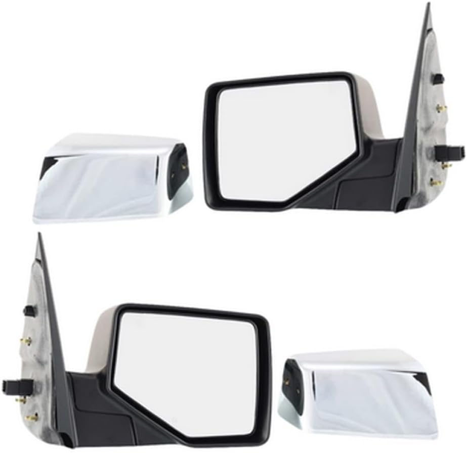 For Ford Explorer 2006 07 08 09 2010 Door Mirror Driver Side | Power | Heated | Chrome | w/Puddle Light | Replacement For FO1320418 | 6L2Z-17683-EAA, 6L2Z-17D743-BA