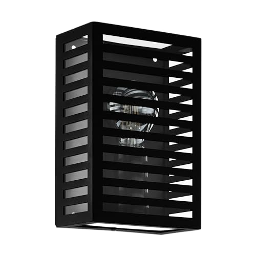 Eglo Outdoor wall Light Alamonte 3, Outdoor wall lamp Made of Metal in Black, Outdoor wall spot, Porch Lighting with E27 Socket, IP44