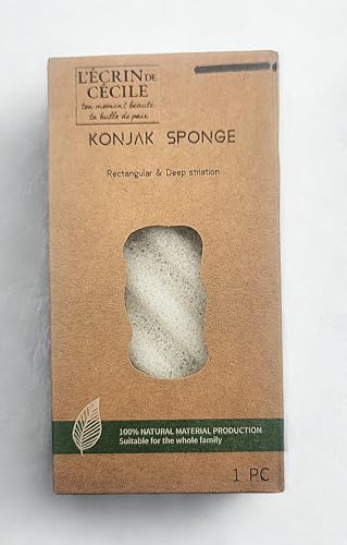 Éponge de Konjac, Soin exfoliant douceur, Ergonomique, pour une prise en main facilité. Composants 100% naturels.