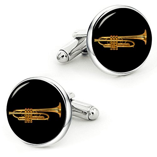 Kooer Trumpet Cufflinks Custom Personalized Musical Instrument Cuff Links Wedding Gift (Trumpet)