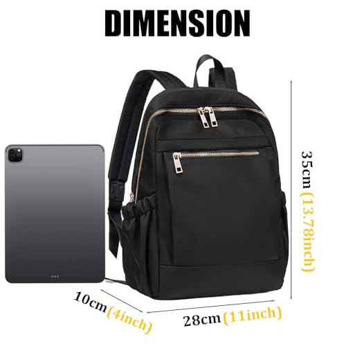 Image of LOIDOU Mini Backpack for Women Small Backpack Purse Lightweight Girls Casual Daypack Bookbag for College School Work Travel, Black(13.7 inchx11 inchx4 inch)
