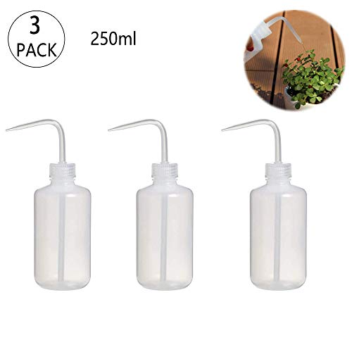 Set 3 Bottiglie Lavabili In Plastica HDPE (500ml, 250ml, 150ml) Con 2 Imbuti – Per Tatuaggi, Laboratorio, Ciglia, Piante – Bottiglie Spremibili Con Scala Graduata - 4