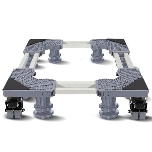 Consejos para Comprar base para refrigerador walmart que Puedes Comprar On-line. 46 Base Para Lavadora Adjustable, 45-68cm Base Movil Para Refrigerador, Estructura De Doble Tubo 8 Patas y 4 Rueda Con Frenos, Hasta 400 Kg, Ideal Soporte Para Universal Lavadora y...