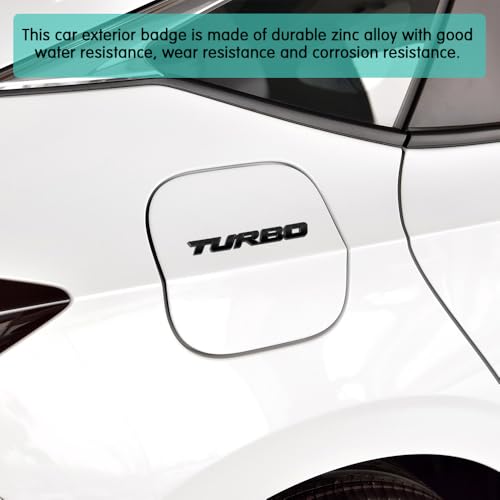 Image of ASUBHA 3D Metal Turbo Car Emblem, Zinc Alloy Universal Car Sticker, Black, Exterior, Front Grille, Trunk, Body, Engine Cover, Interior, Motorcycle, Scooter, Laptop, Tablet, Easy to Install