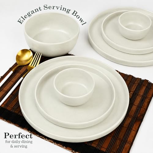 Image of MARKET 99 Minto Pastel Green Melamine Dinner Set 20 Pieces, Matte Round Dinnerware with 6 Full Plates, 6 Quarter Plates, 6 Veg Bowls & 2 Serving Bowls, Food Safe & Refrigerator Safe