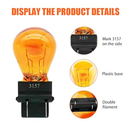 image for leediga 10 PCS 3157 Car Instrument Light Bulb, 12V 21/5W Waterproof Du