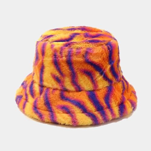 YUEZHAN Bucket Hat Hut Damen Herren Winter Cartoon Gelbe Ente Eimer Hüte Männer Frauen Hut Druck Warme Fischer Kappe 56-58Cm 23