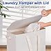 Vincona Slim Laundry Hamper with Lid and Wheels, Small Rolling Laundry Basket with Handle for Small Spaces, Tall Dirty Clothes Hampers for Dorm, Bathroom and Bedroom, 75L, Beige
