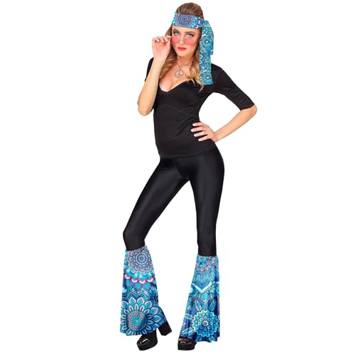 W WIDMANN MILANO Party Fashion - Conjunto hippie 60 s / 70 s, diadema e luvas, hippie, reggae, flor power