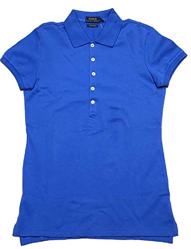 Polo Ralph Lauren Womens Skinny Fit Stretch Mesh Polo Shirt (Brill Blue, Small)