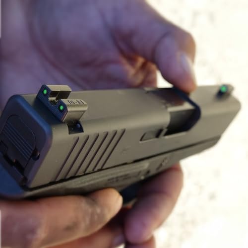 Image of TRUGLO Tritium Handgun Sight | High-Visible Front & Rear Night Sights with Daylight White Dots & Low-Light Tritium Dots, Compatible with Glock Handguns