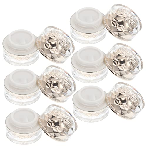 HONITANO 6 Piezas Unidades Tarros Acrílicos con Tapa Hermética para Cosméticos Viaje Pequeños Envases Plásticos sin Olor Prácticos y Sellados para Cremas y Polvos