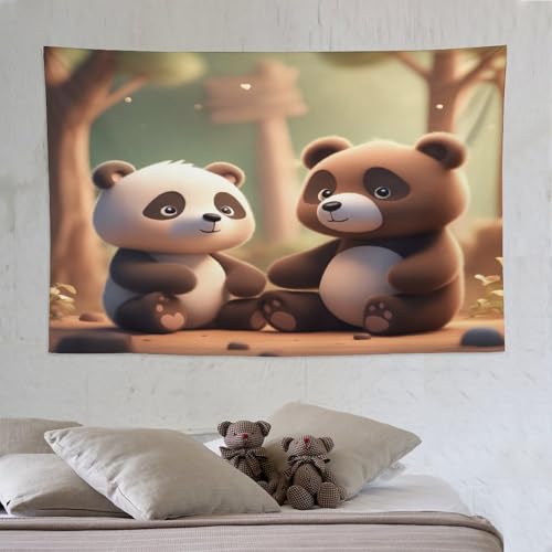 Tapisserie murale grand format ours en tissu ultra doux 150x230 cm